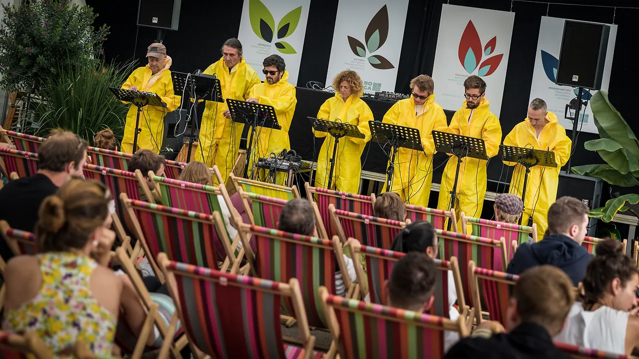 Das Volca Massaker Orchester live an Les Digitales Bern 2014, Botanischer Garten Bern – Foto 8 von 27